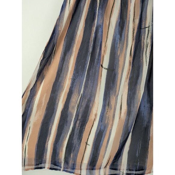 Modcloth Midi Skirt Women Size 2X Watercolor Striped Flowy Artsy Festival Office - Picture 13 of 13